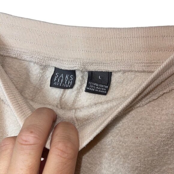 Saks Fifth Avenue Vintage Womens Track Suit Size Large Cream Soft Terry Cloth - Picture 10 of 10